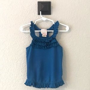 Lemon Loves Lime Blue Ruffle Tank